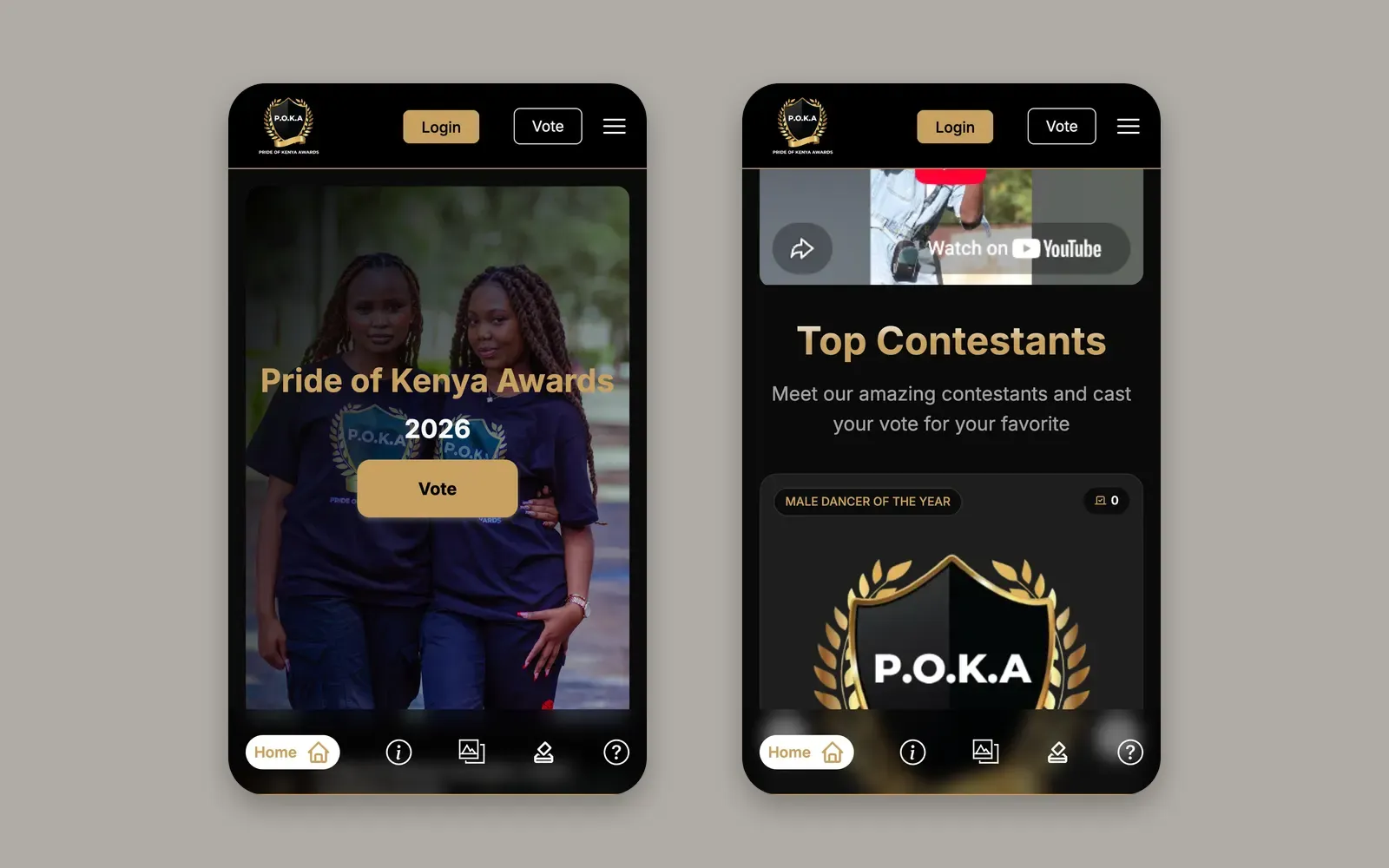Pride of Kenya Awards on a phone