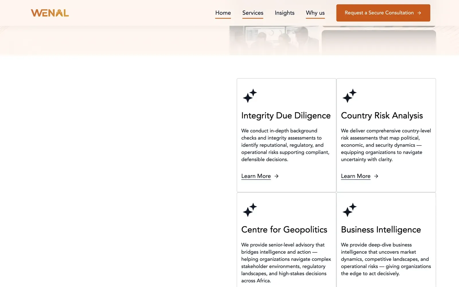 Wenal Consulting - further down the home page