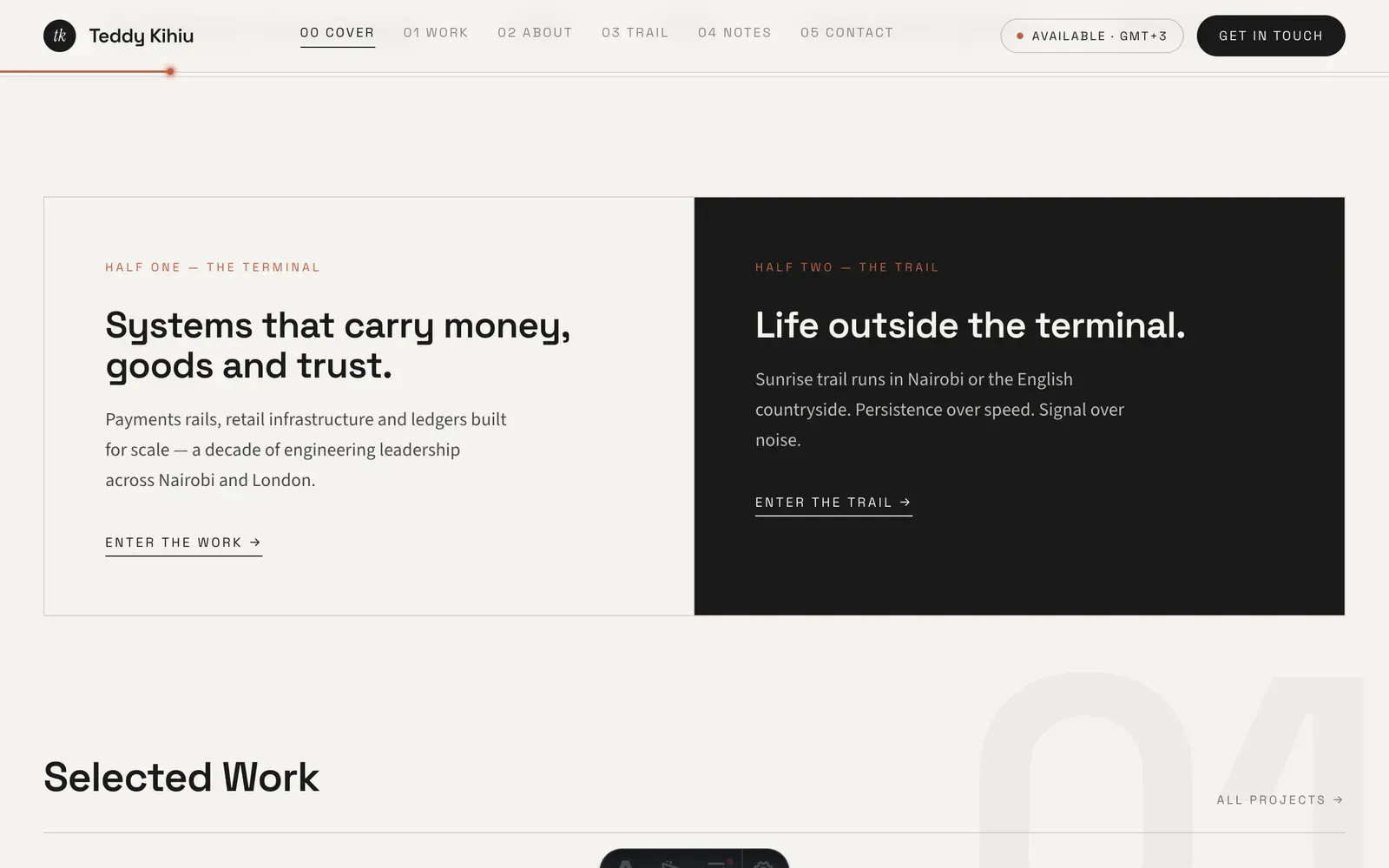 Teddy Kihiu - further down the home page